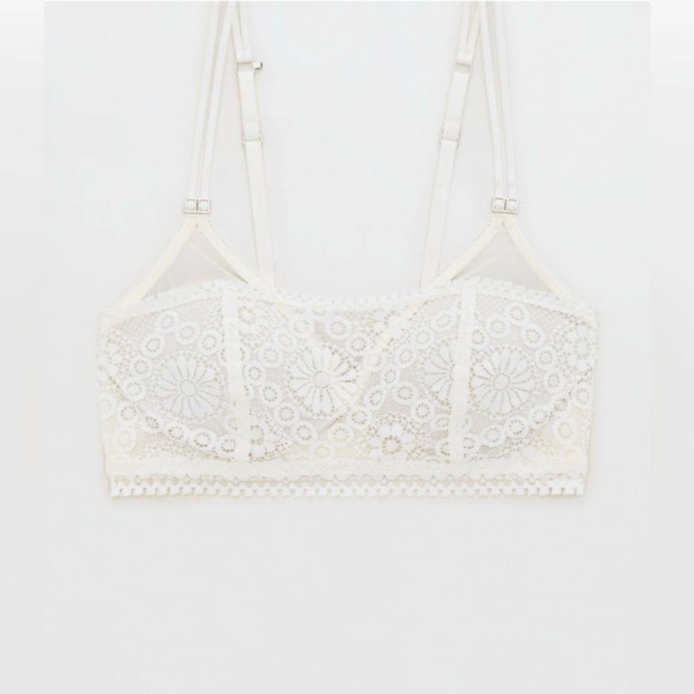 AERIE REAL POWER WIRELESS PUSH UP JOY LACE BRA 34C NWT - Picture 4 of 8